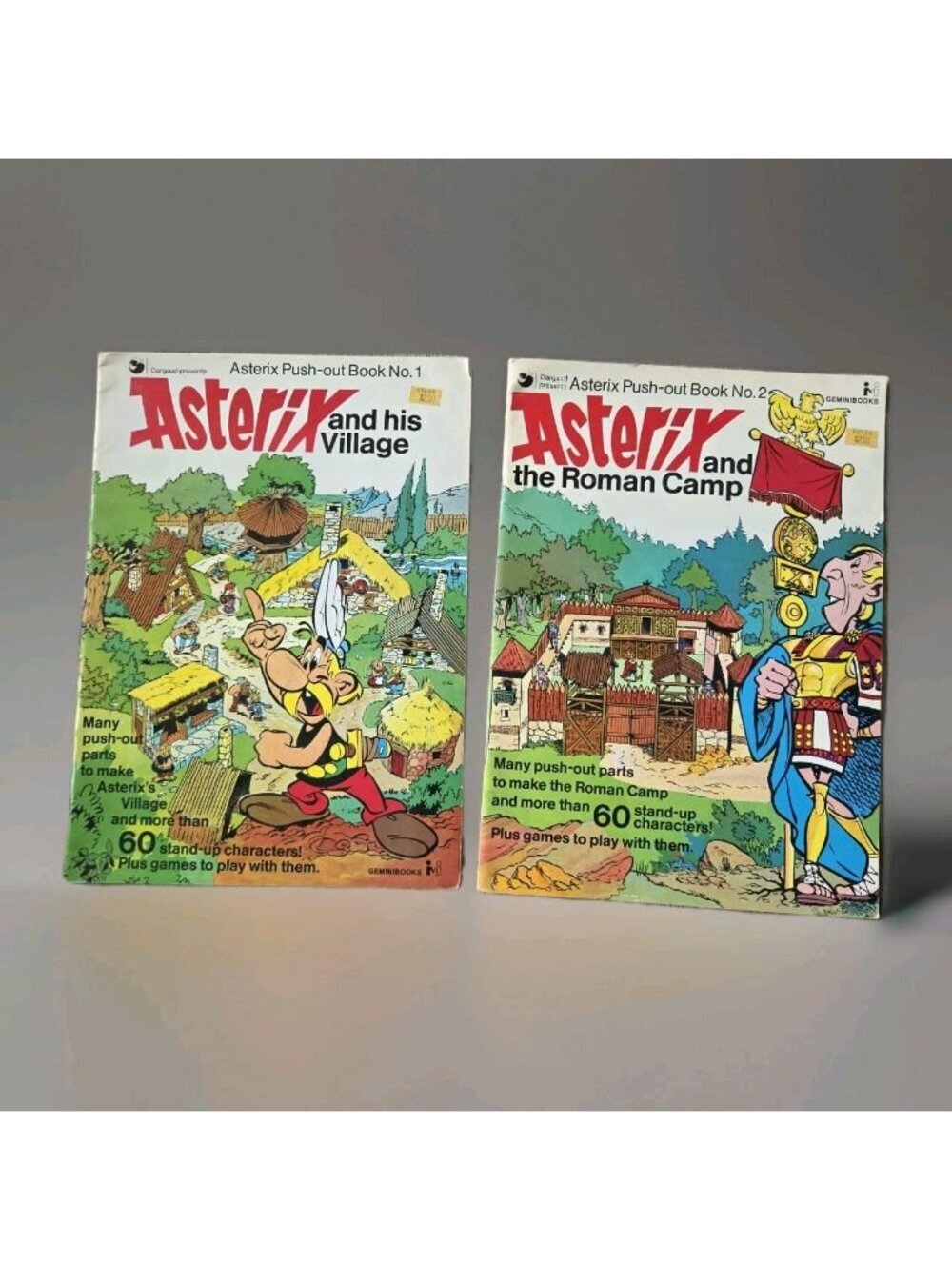 Vintage 1976 Asterix Push-Out Books #1 & #2 Set 100% UNPUNCHED Pieces Gemini Lot